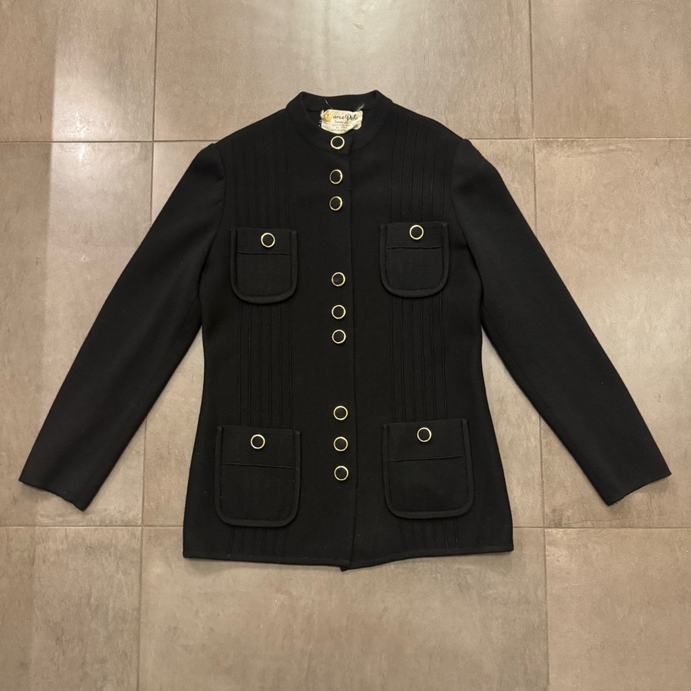 Vintage Women's Marco Polo Wool Jacket with Gold Button Accents